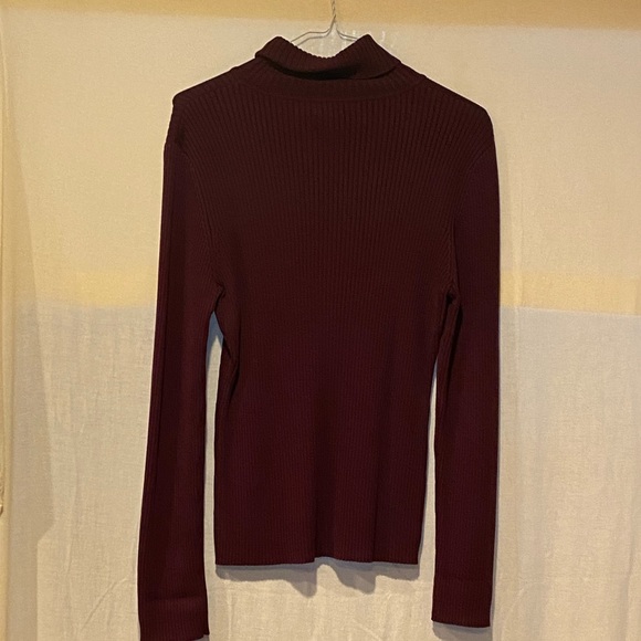 Chico’s Purple Ribbed Turtleneck Sweater Size 2 (L/12) - Picture 3 of 5